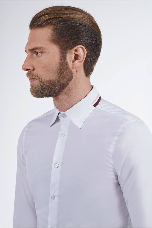 Ribbed Collar Shirt