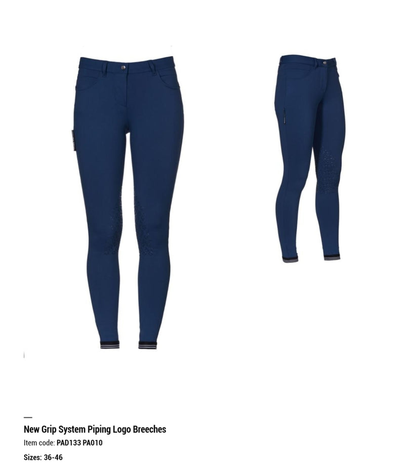 Women's New Grip Breeches with Perforated Logo Tape - Pirouette