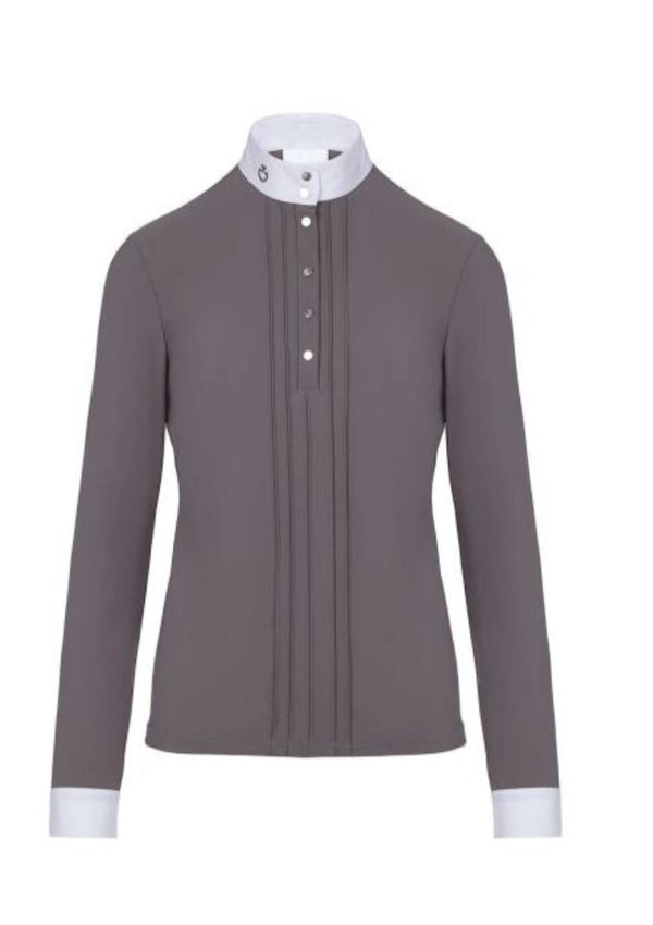 Pleated L/S Jersey Competition Polo Shirt - Pirouette