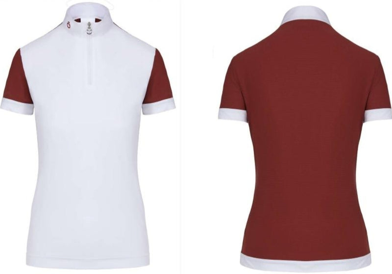 Turned UP Hem S/S Zip Polo - Pirouette